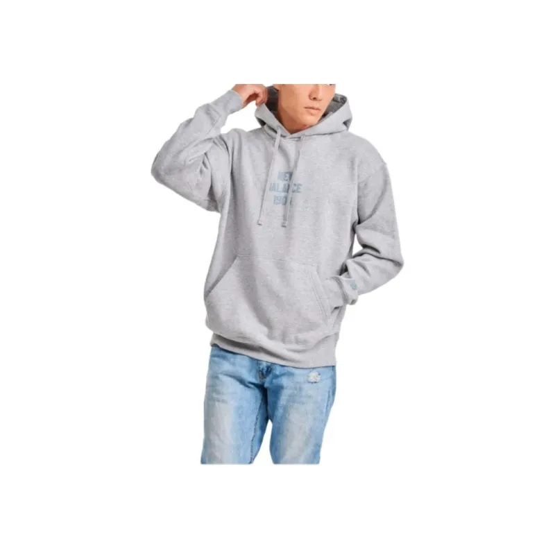 New Balance Iconic Collegiate Graphic Hoodie Sweatshirt Men's Gray-2