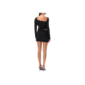 The Attico Wrap Ruched Mini Dress