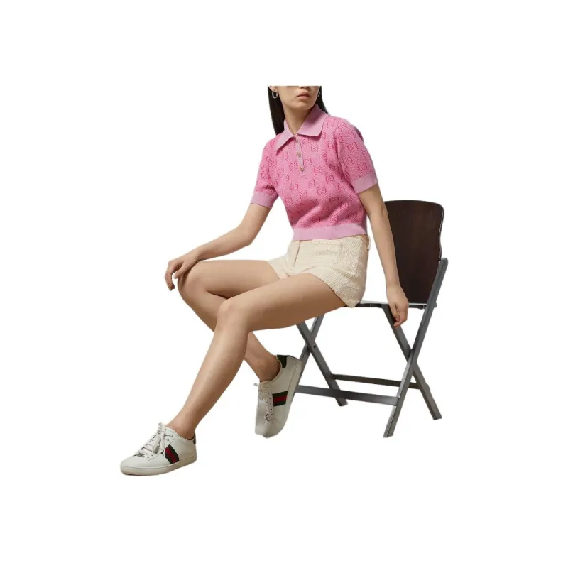 GUCCI Jacquard Polo 'Pink'-3