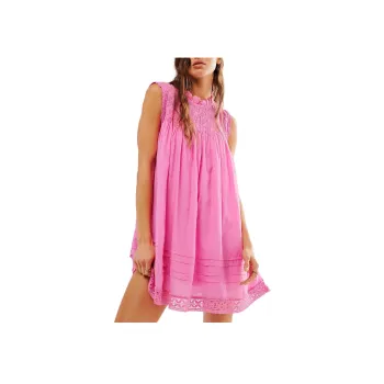FREE PEOPLE Shea Solid Mini Sleeveless Dress Women's Sugar Magnolia/Sugar Magnolia