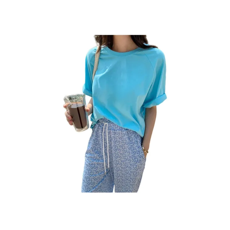 Mu Xiao Xin T Shirt Women's Aqua Blue-1