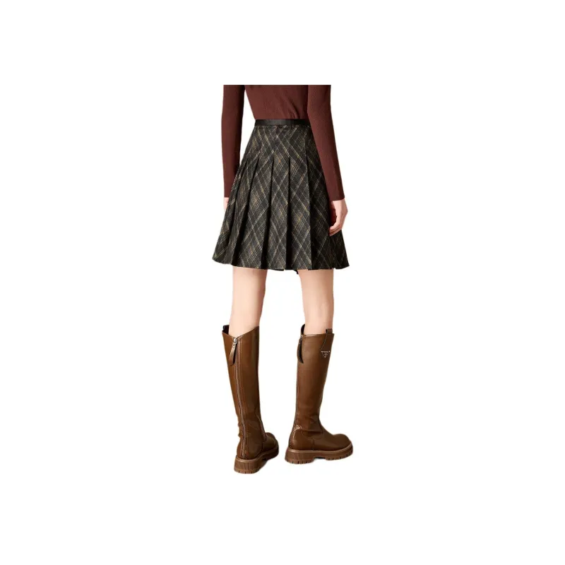 Mylan Casual Short Skirts Women's Plaid-1