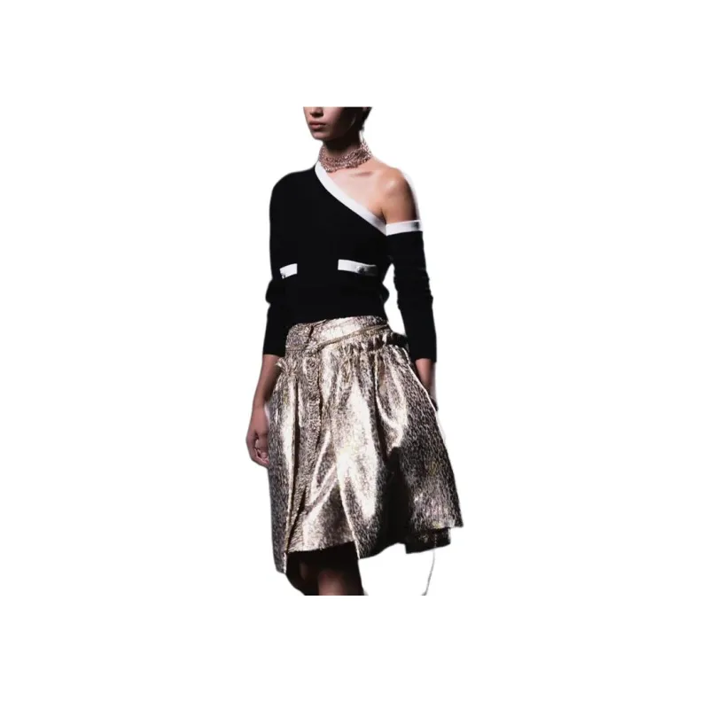 CHANEL Spring/Summer 2023 Casual Long Skirts Women's Gold-3