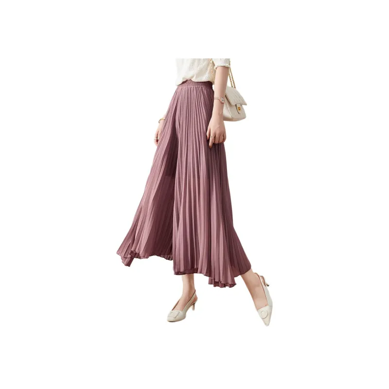 XWI Casual Long Skirt Women's Leather Pink-1