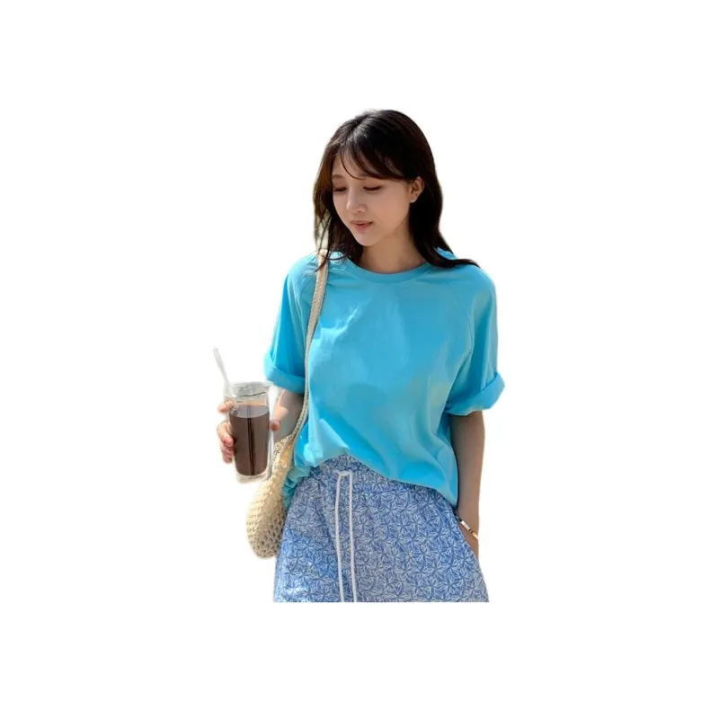 Mu Xiao Xin T Shirt Women's Aqua Blue-2