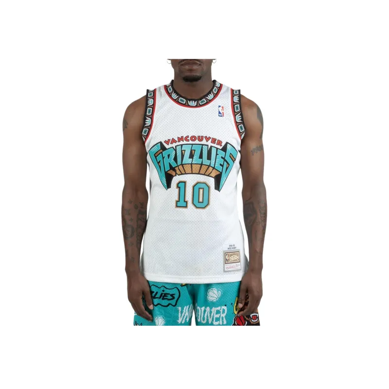 Mitchell & Ness Vancouver Grizzlies Home 1998 99 Mike Bibby Swingman Jersey-1