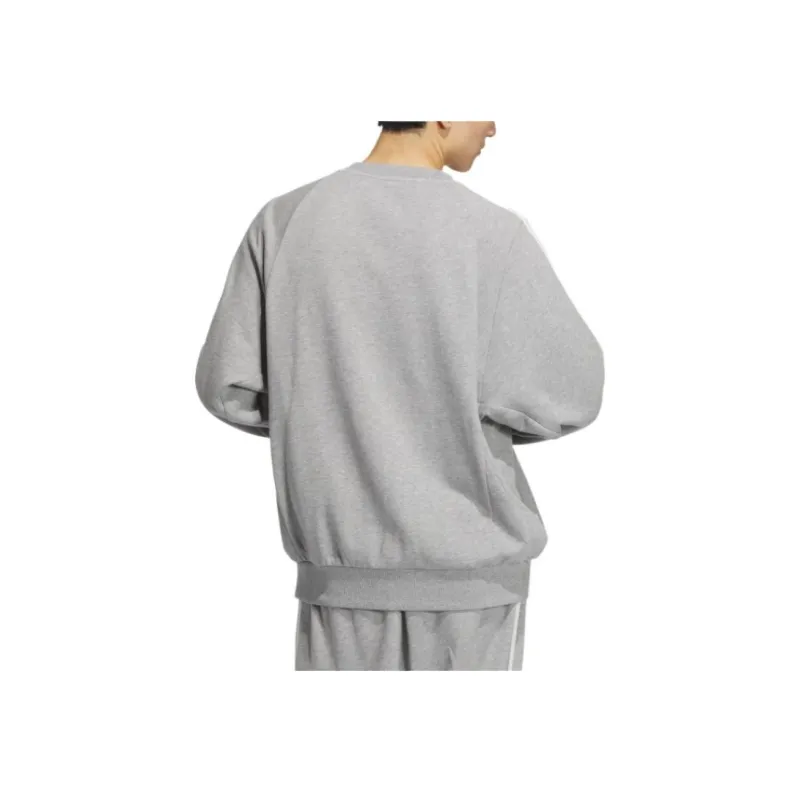Adidas 3 STRIPES CREW SWEATSHIRT Unisex Medium Heather Gray-1