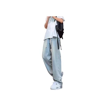 DARK HORSE Extended Length Tall Drawstring Wide Leg Jeans Unisex