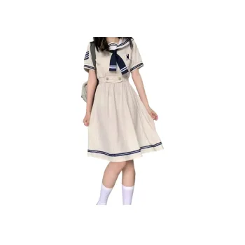 Ning Cai Yuer Short Sleeved Dress Women's Apricot
