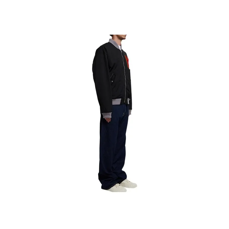 KENZO Logo Embroidered Zipped Bomber Jacket-4
