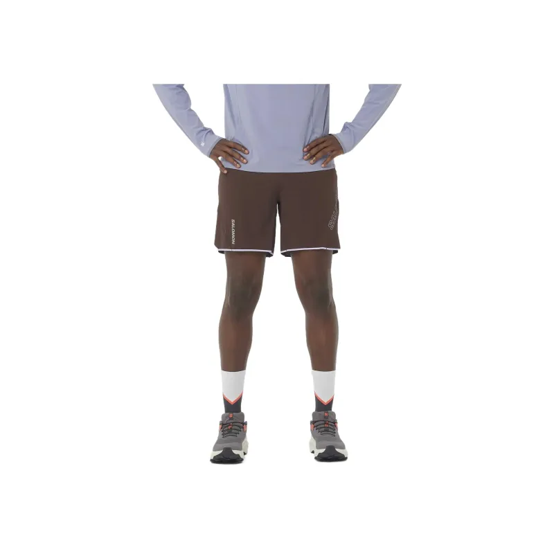 SALOMON SENSE AERO Sports Shorts Men's Coffee-3