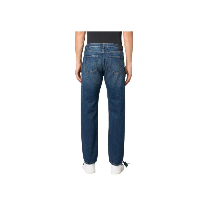 OFF WHITE Logo Patch Straight Leg Jeans-2