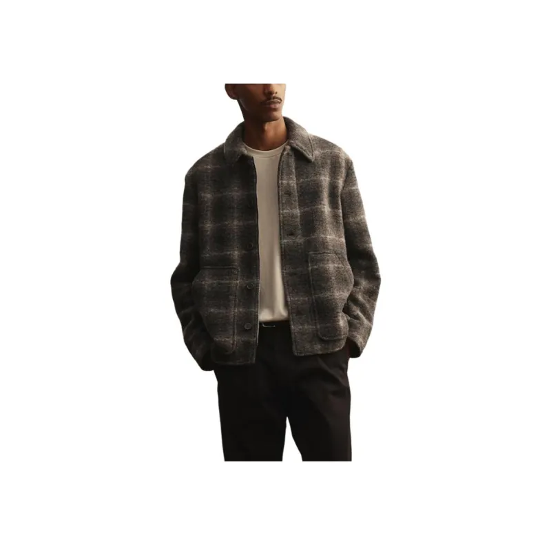 H&M Jackets & Coats Men's Brown Plaid-2