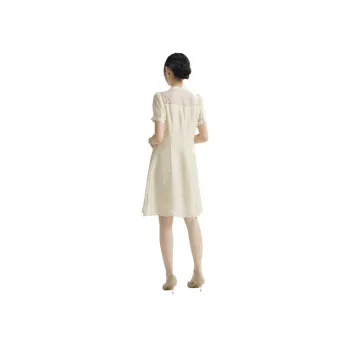 SMEN Short Sleeved Dresses Women's Beige