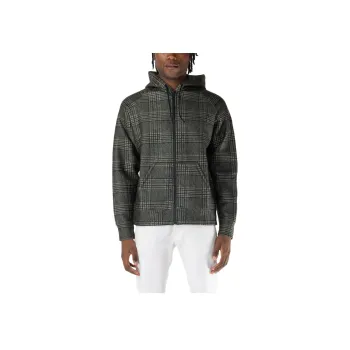 MC2 Saint Barth Carrel Zip Up Checked Drawstring Hoodie