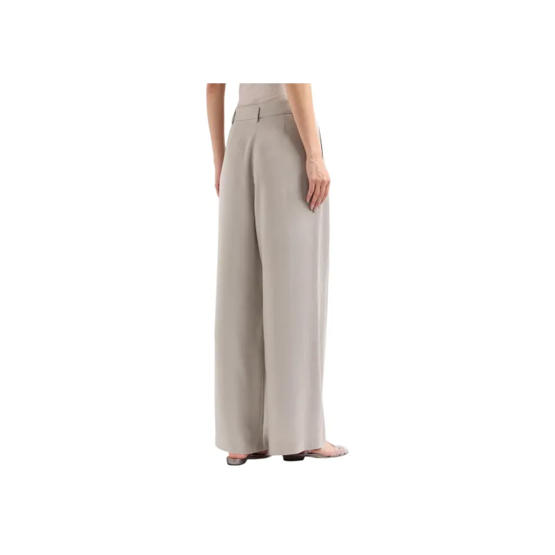 Emporio Armani Wide leg Viscose And Cupro Trousers-3