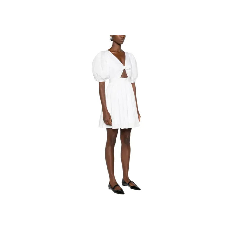 Rotate Birger Christensen Ruched detail V neck Minidress-3
