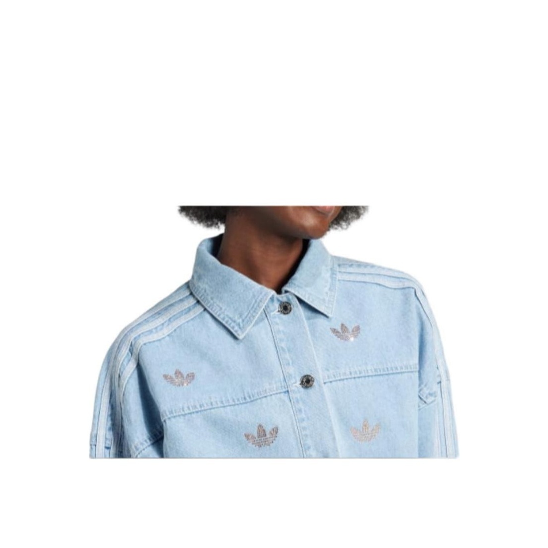 Adidas Originals Denim Rhinestone Jacket - POIZON