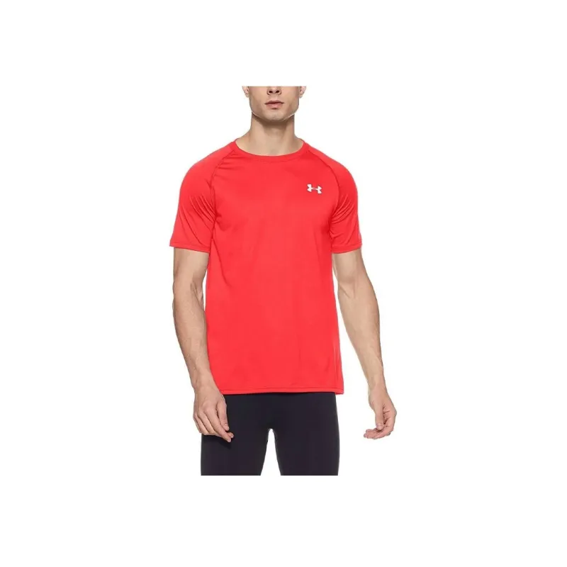 Under Armour Crew Neck Loose Fit Straight Short Sleeved T Shirt Men's Red-2