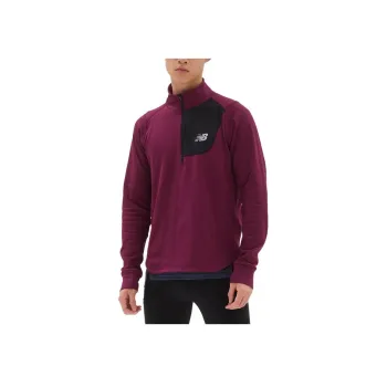 New Balance Heat Grid NB Heat Grid Half Zip Sweatshirt Men's Deep Ash Photinia