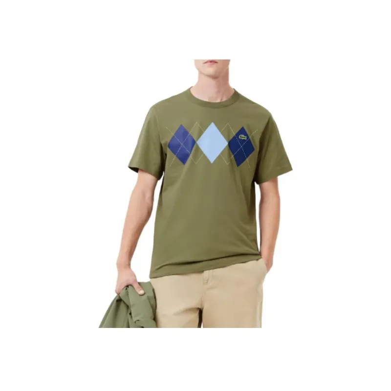 LACOSTE Argyle print Cotton T shirt-1