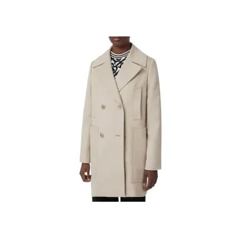 Burberry Velvet Jackets Women's Ivory White