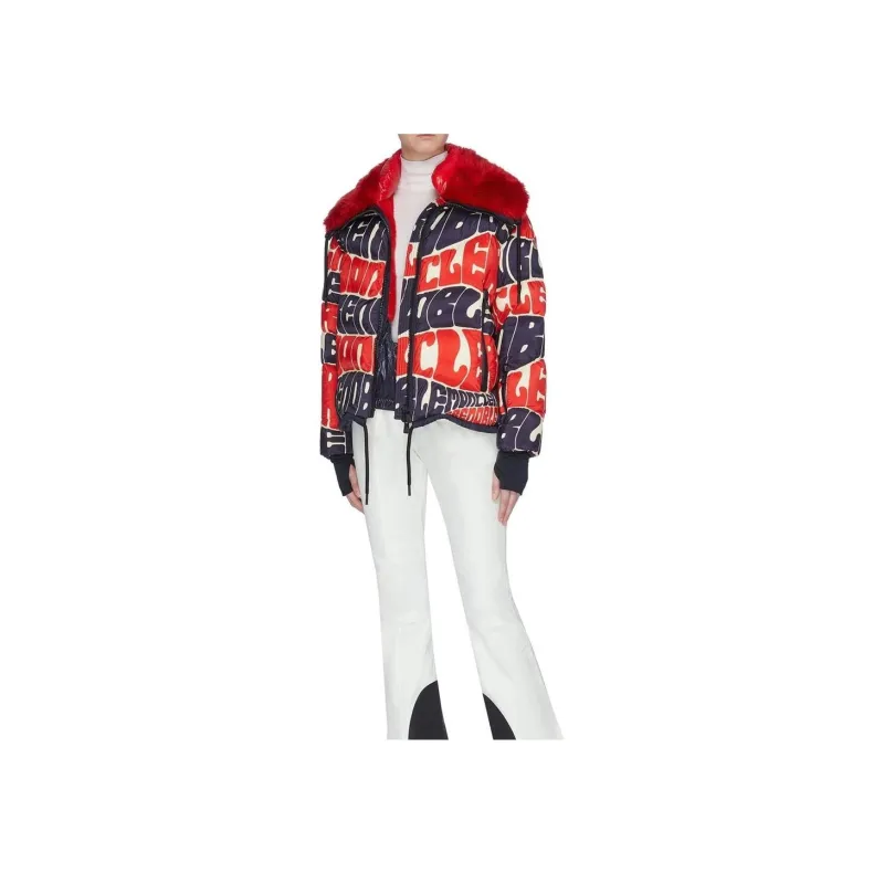 Moncler Down Jacket Women's Blue Red-1