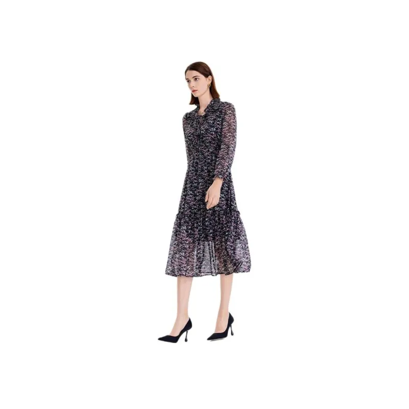 NINE WEST Long Sleeved Dresses Women's Floral-4