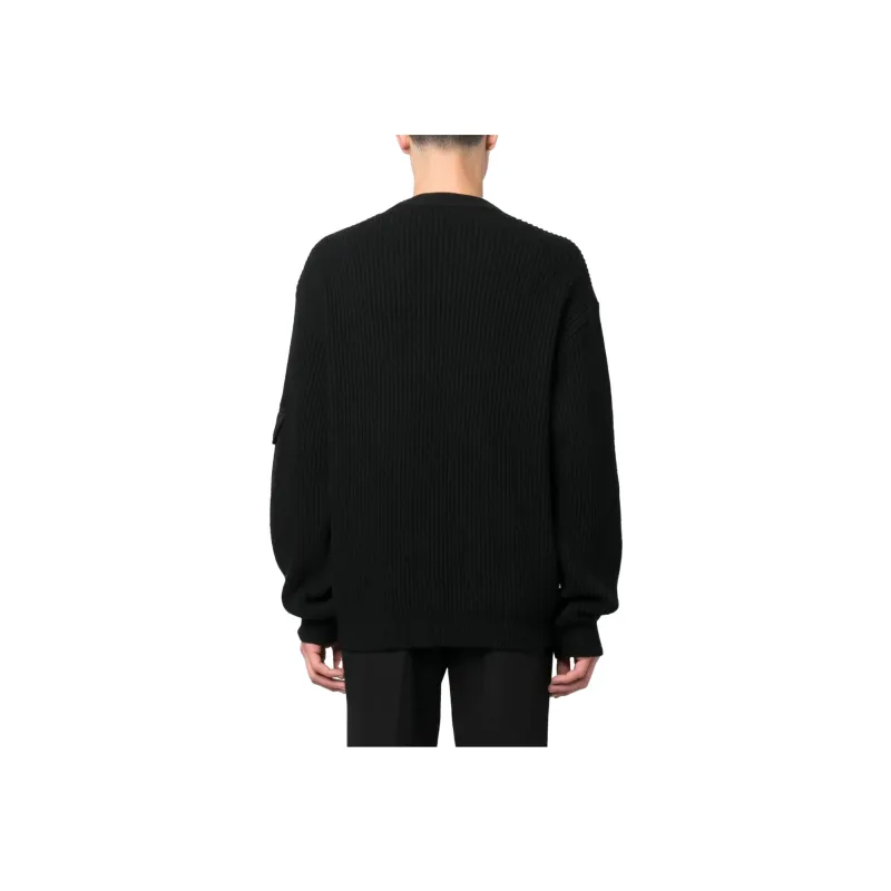 MOSCHINO Logo patch V neck Cardigan-2