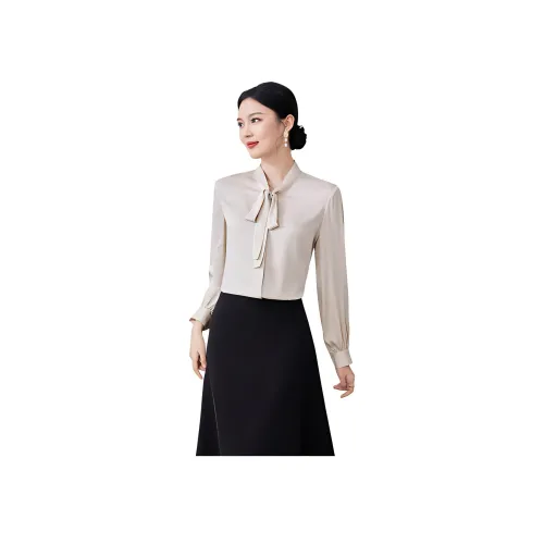 MIHUANG 샴페인 색상 여성 셔츠