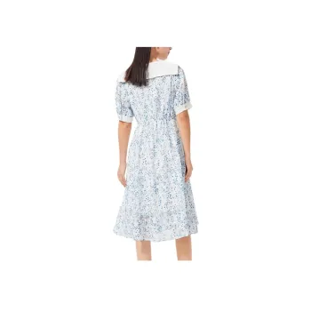 EICHITOO Short Sleeved Dress Women's Light Blue Pattern