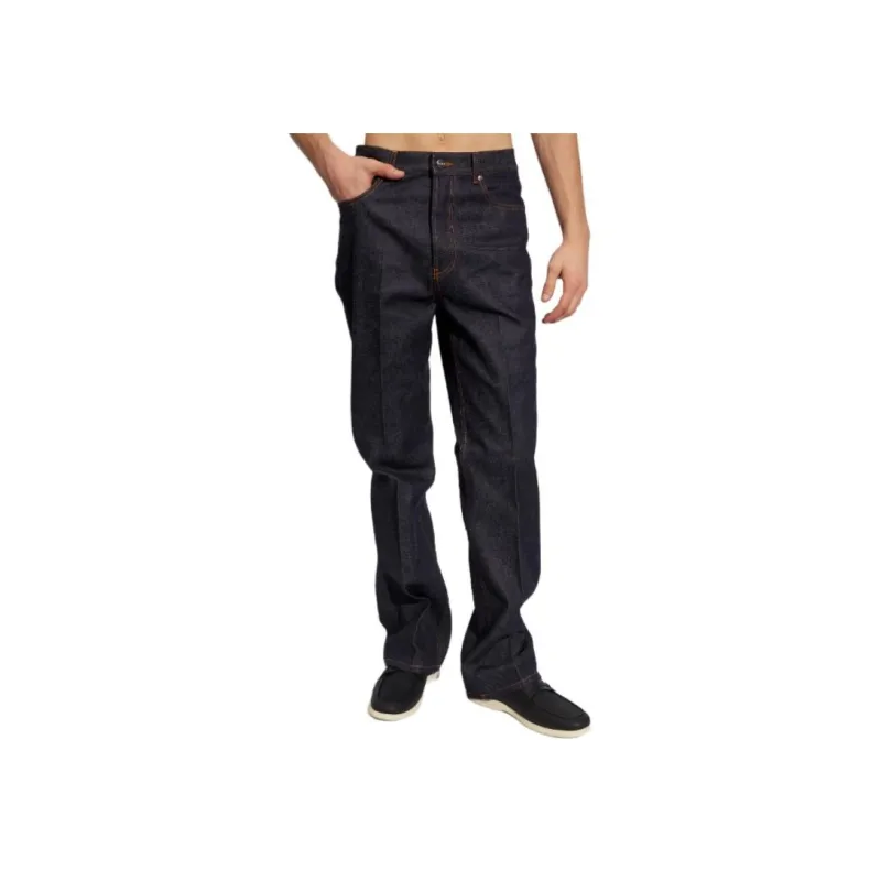 Ferragamo Logo appliqué Contrast stitching Straight leg Jeans-1