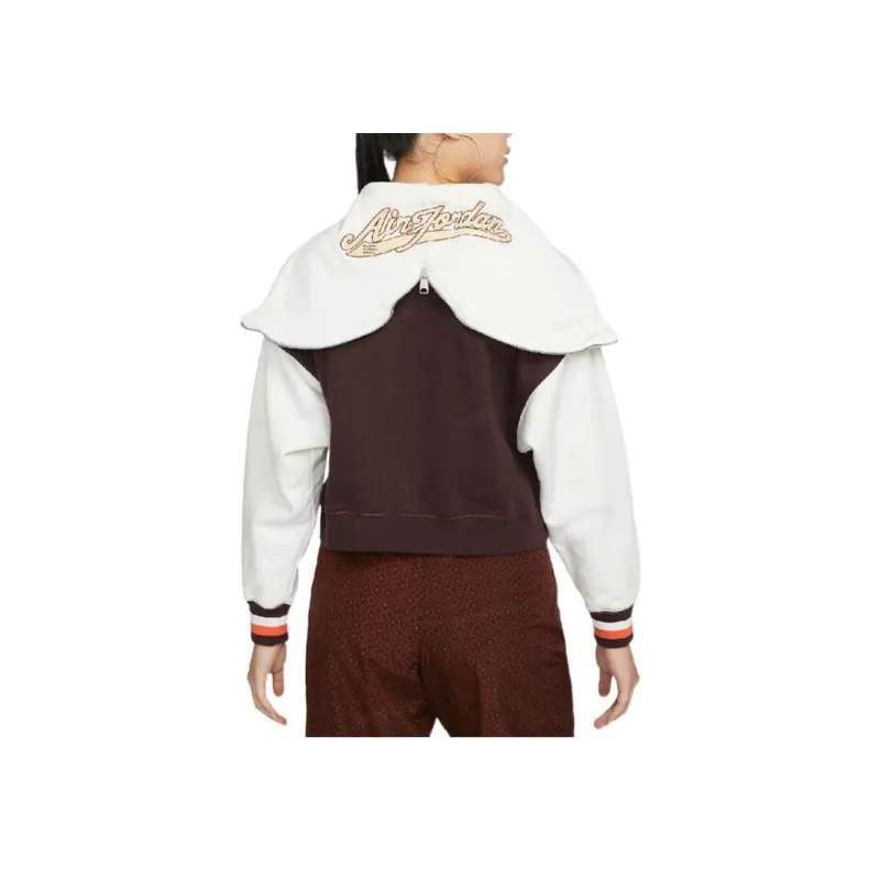 Nike Women's Jordan Maison Chateau Rouge Hoodie Brown/Cream White-2