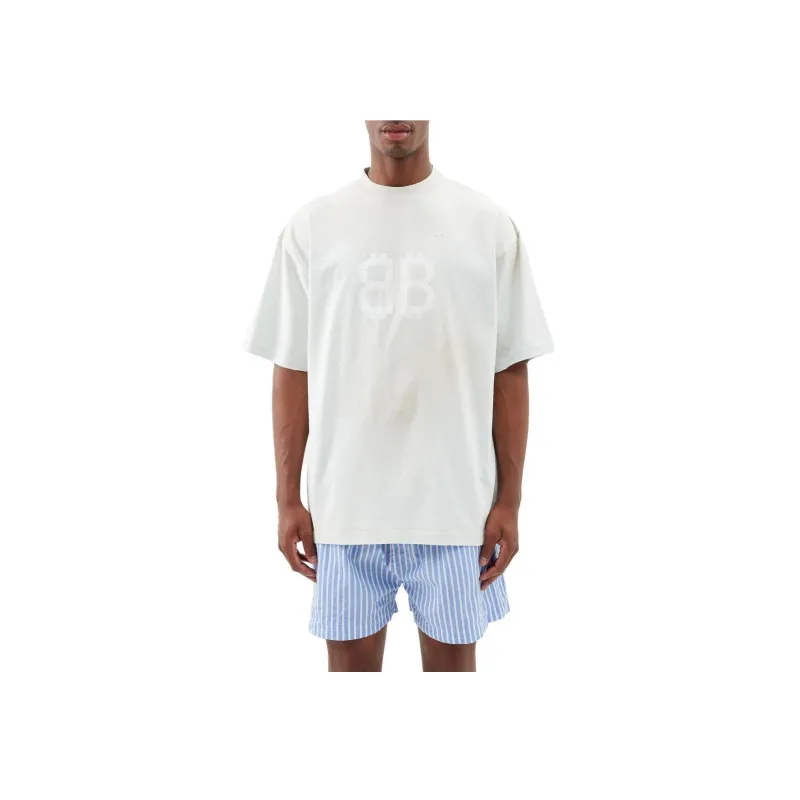 Balenciaga T Shirt Loose Fit Style Unisex White-2