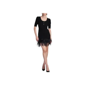 Alessandra Rich Feather Trimmed Mini Dress