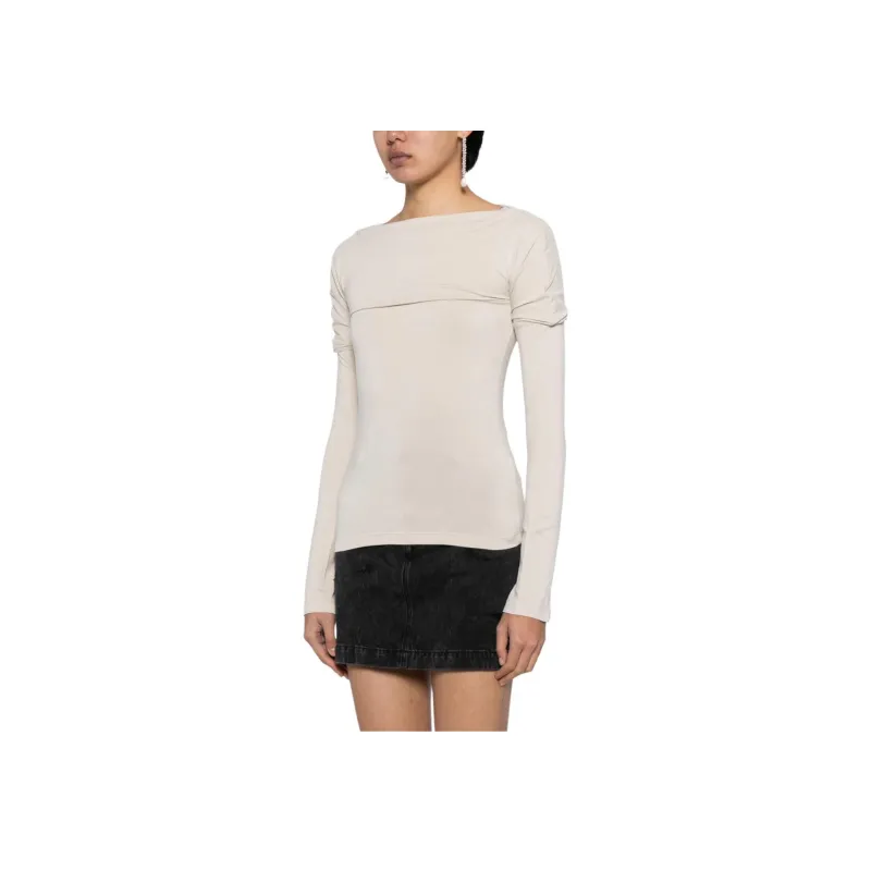 LOW CLASSIC Boat-neck Jersey Top-3