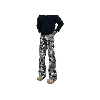 Menglaini Jeans Unisex Camouflage Pants