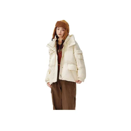 ZIHAN 아이보리 여성 다운 재킷