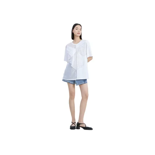 MIIDII 브라이트 화이트 여성 티셔츠