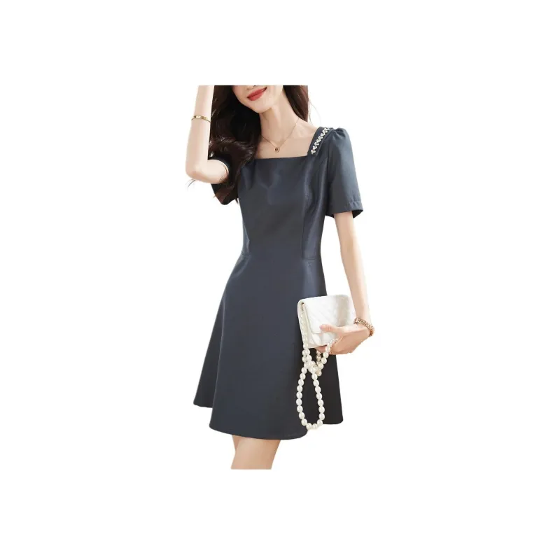 Mo Han Yi Mei Short Sleeved Dresses Women's Gray-0