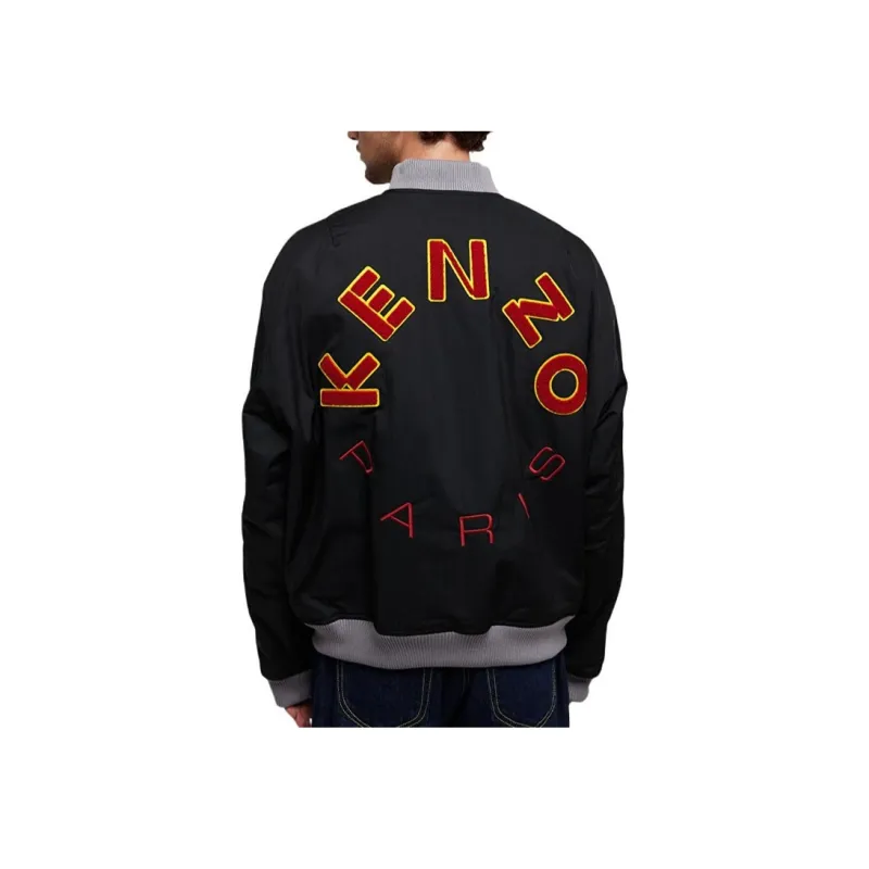 KENZO Logo Embroidered Zipped Bomber Jacket-2