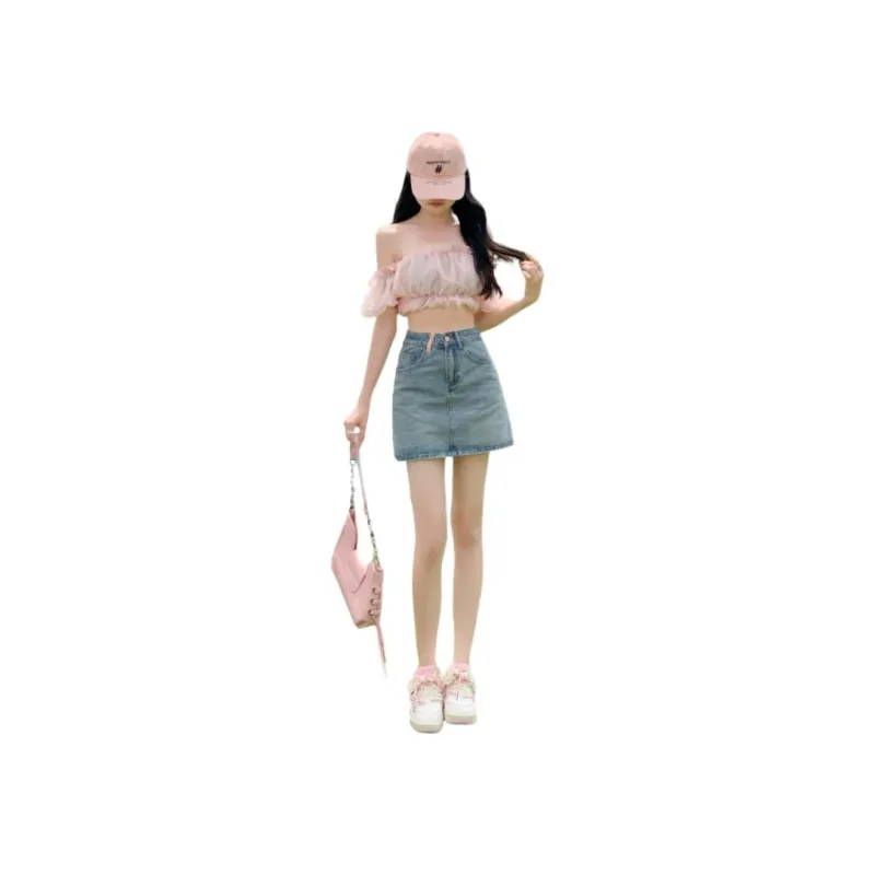 7 SEVFUN Denim Short Skirts Women's-1