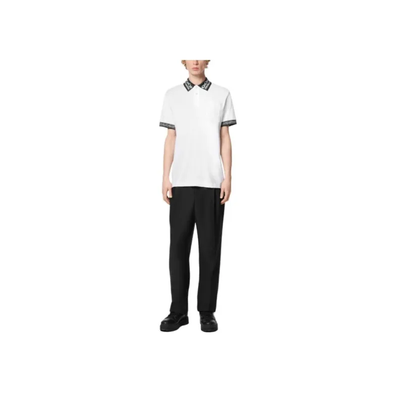 VERSACE JEANS COUTURE Contrasting trim Piqué Polo Shirt-1