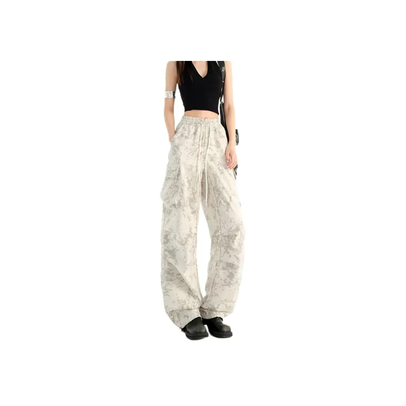 NHZN Casual Pants Unisex Tie Dye White-1