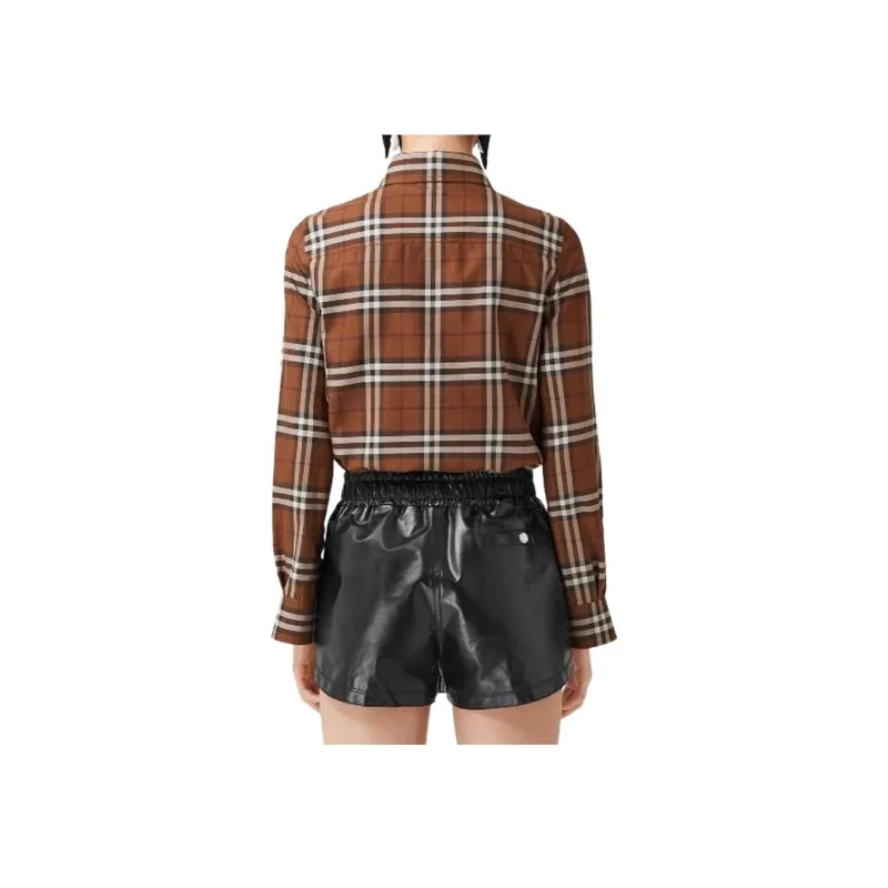 Burberry Button Down Check Shirt Brown-2