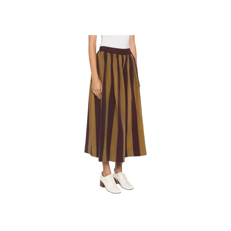 UMA WANG Striped A line Midi Skirt-2