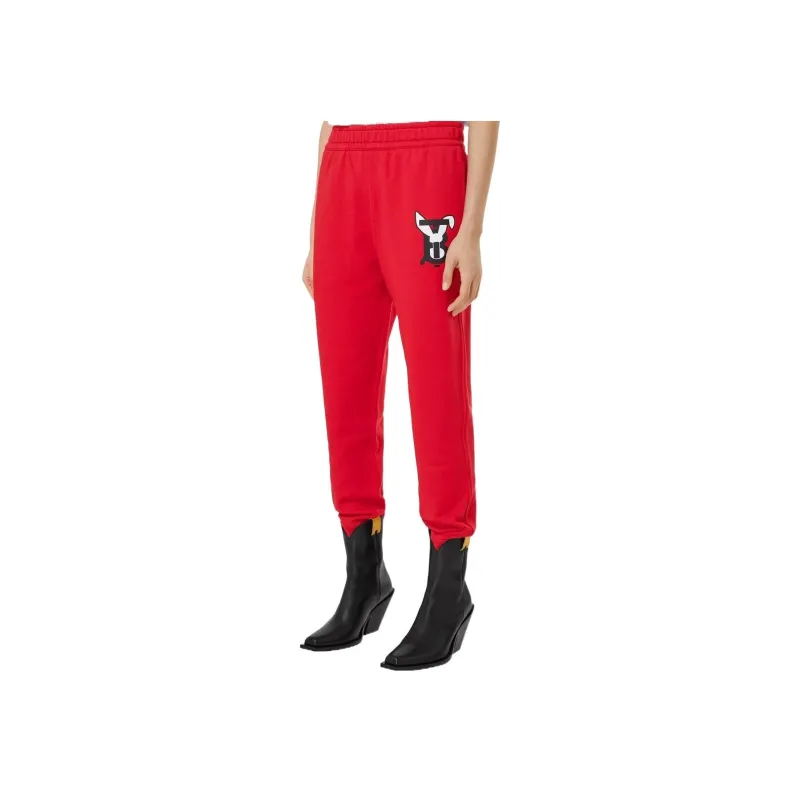 Burberry SS23 Knitted Sports Pants Women's Red-1