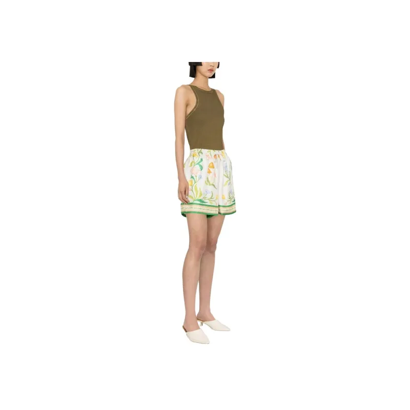CASABLANCA Silk Drawstring Shorts 'Multicolor'-2