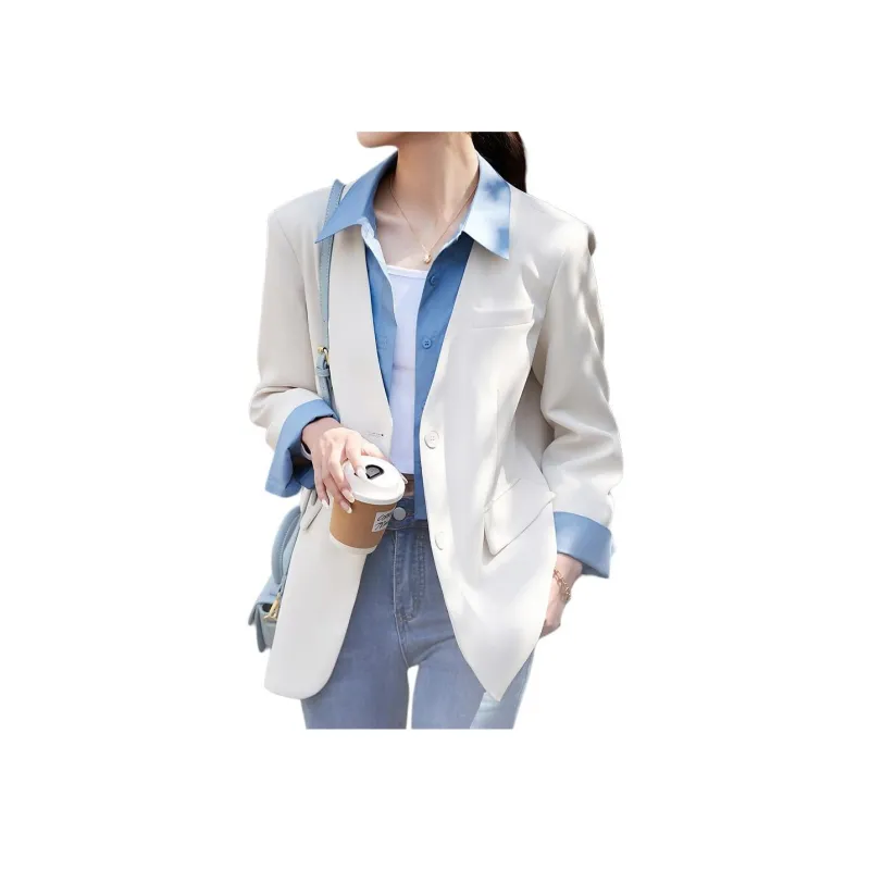 Mo Han Yi Mei Business Suits Coats Women's Ecru-0