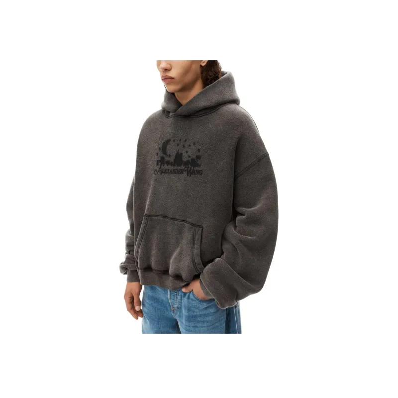 Alexander Wang Distressed Skyline Logo Graphic Hoodie-1